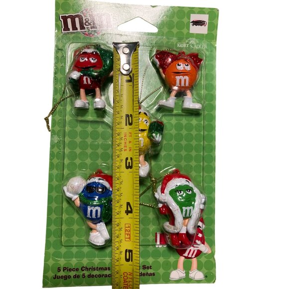 M&M Christmas Ornament Set By Kurt S. Adler 5 Piece Holiday Decoration - Picture 8 of 12